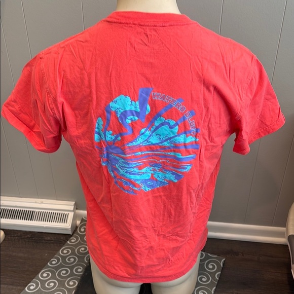 E Waters Bluff Men’s Medium Vibrant Coral Short Sleeve Tee with Pocket - Picture 5 of 5